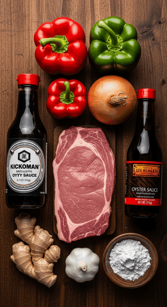 The simple, from-scratch ingredients for the classic and impressive "Better-Than-Takeout" Pepper Steak.