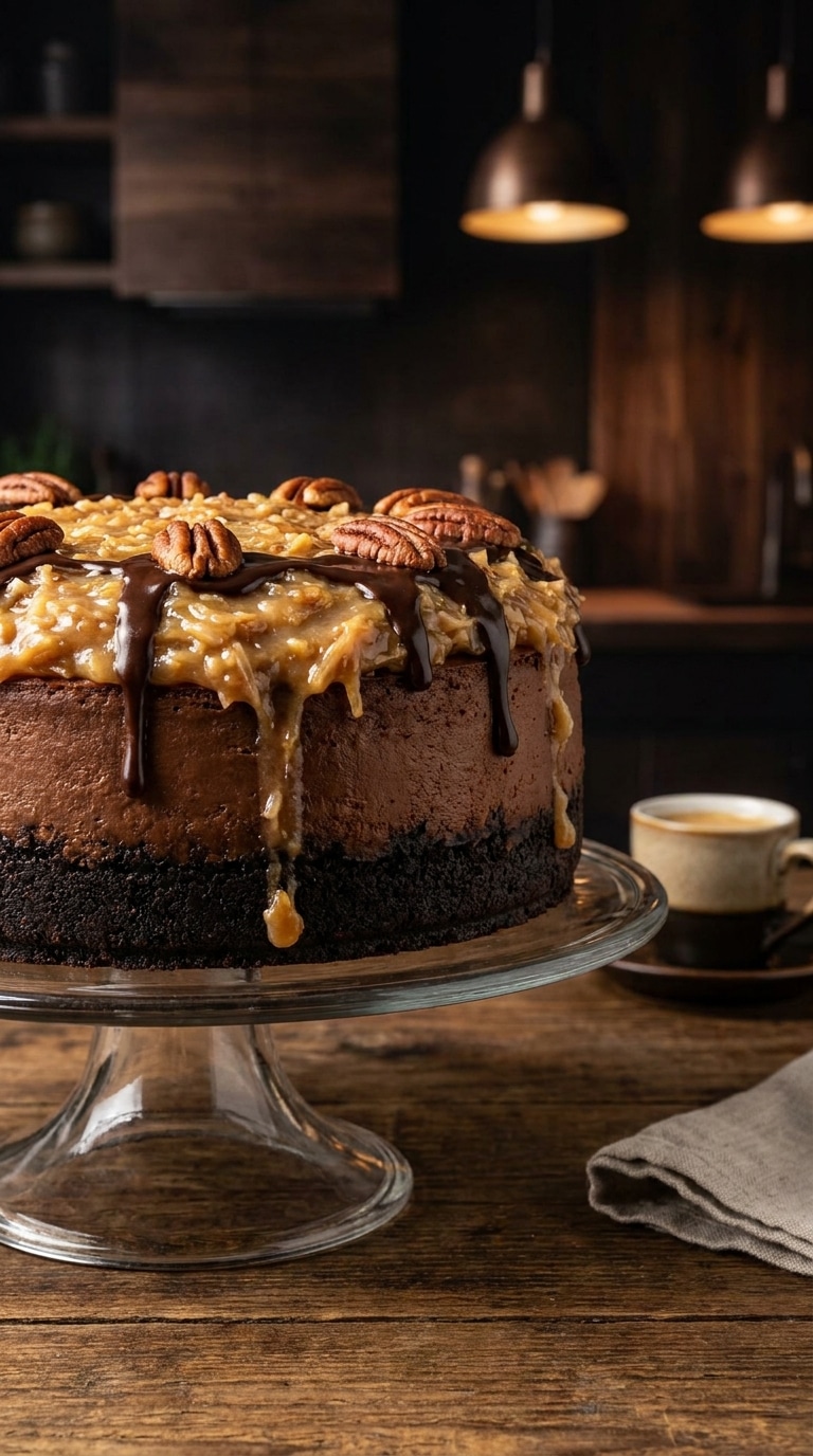 A tall glass of blended caramel coffee topped with a mountain of whipped cream and golden caramel drizzle.