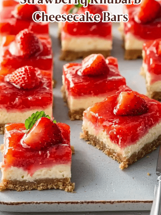 Strawberry Rhubarb Cheesecake Bars