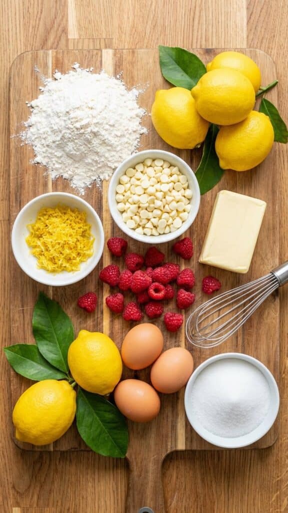 A hand holding a lemon raspberry cookie with a bite taken out, showing the soft texture and melted chocolate.