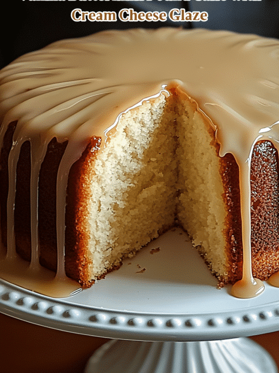 Vanilla Buttermilk Pound Cake with Cream Cheese Glaze