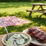 Places the salad in its traditional role: a cooling side dish for heavy BBQ meats.