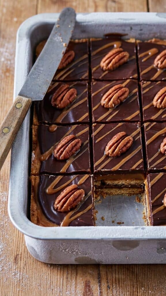 Close-up of a frozen ice cream round being dipped into chocolate shell.