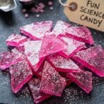 Extreme close-up of a piece of fizzy candy showing the trapped air bubbles.