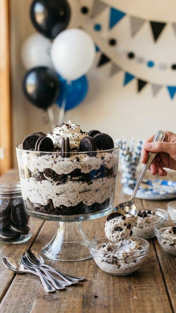 A crave-worthy texture shot that highlights the "Cookies and Cream" aesthetic.