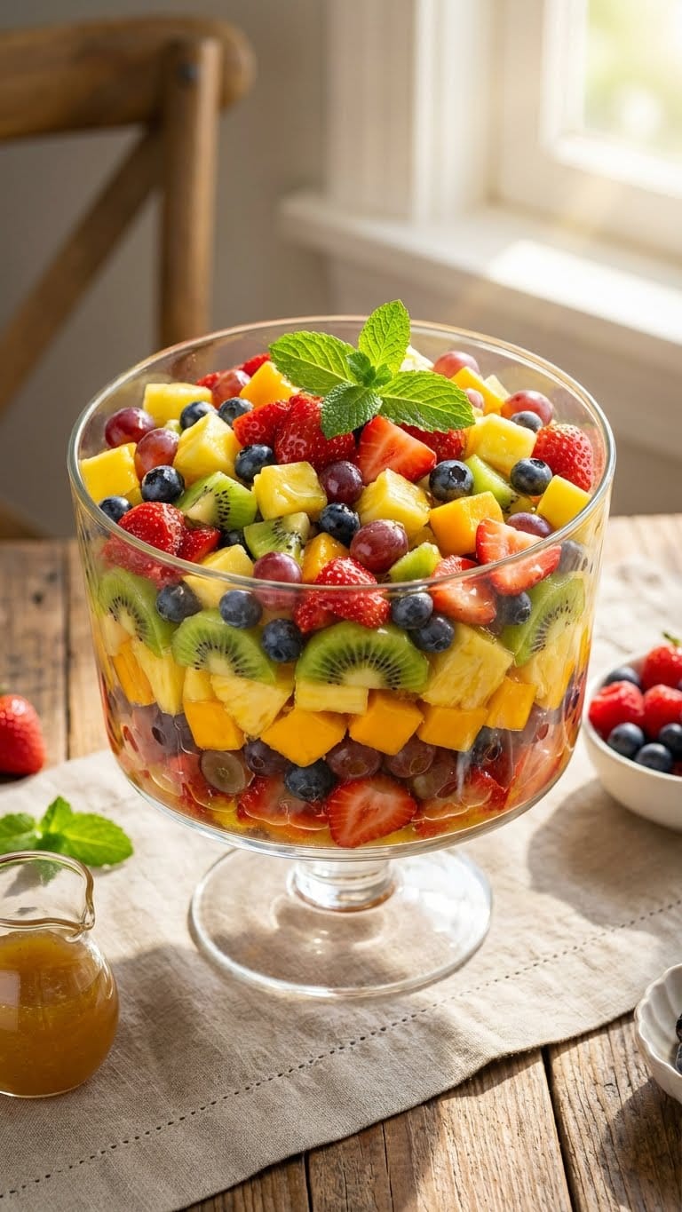 A show-stopping image emphasizing the "rainbow" aspect and the freshness of the glaze.